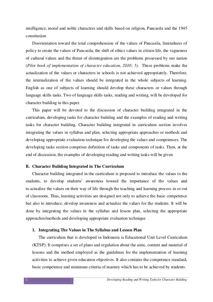 Character building essay