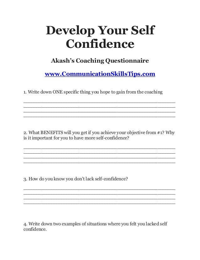 building self confidence