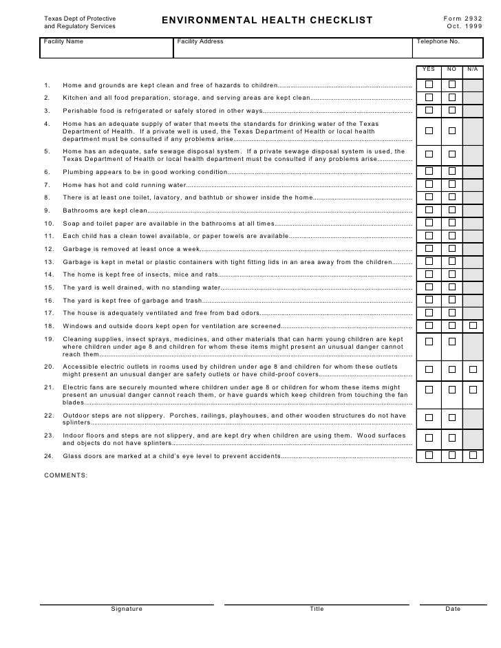 Foster Care Home Inspection Checklist Michigan Foster Care Home Inspection Checklist Michigan