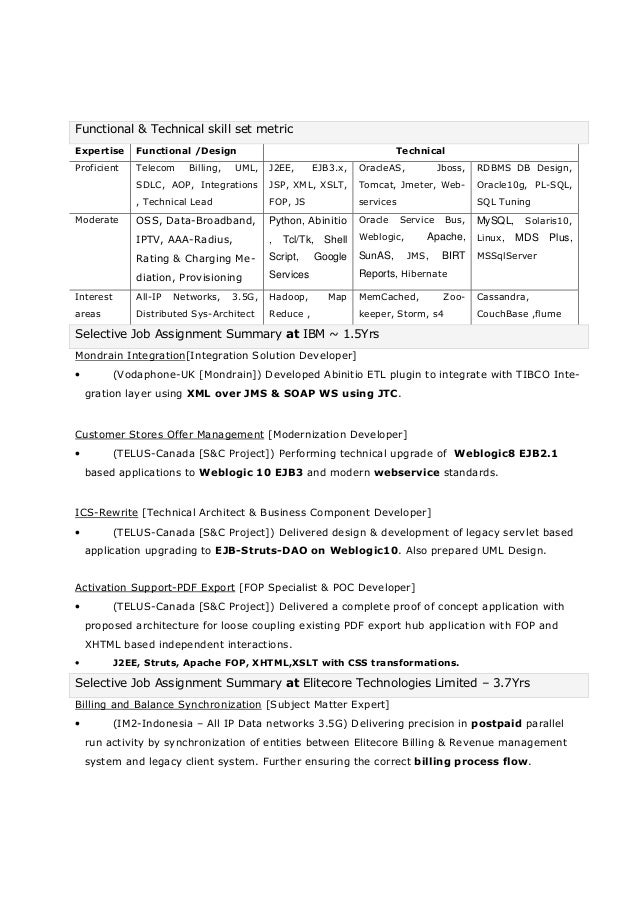 Ejb experience resume resume