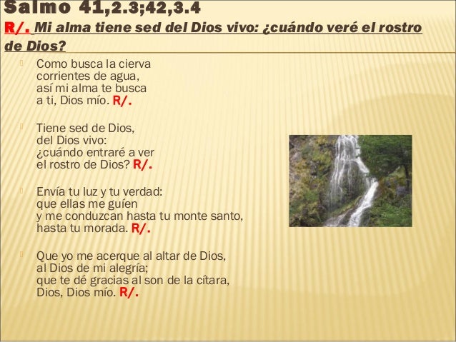 Resultado de imagen para Mi alma tiene sed del Dios vivo. Como busca la cierva corrientes de agua