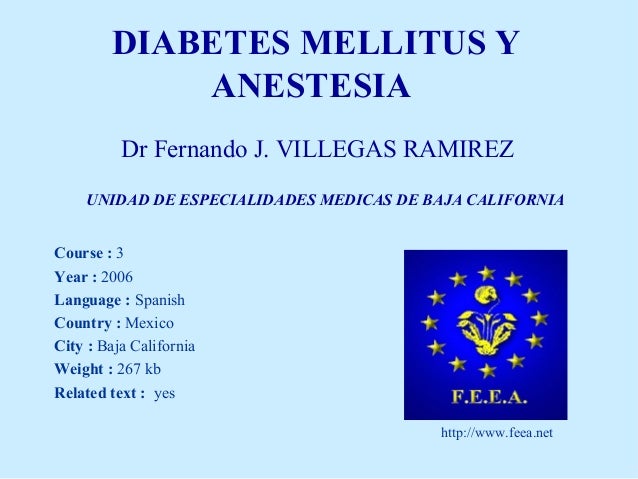 Diabetes y anestesia Diabetes y anestesia