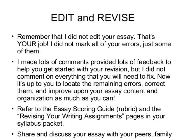 Analytical Essay Thesis Example Revising Your Personal Essay How To Edit A College Research Best Persuasive Essay Topics For High School also Important Of English Language Essay Revise Your Essay Online Revising Your Personal Essay How To Romeo And Juliet English Essay