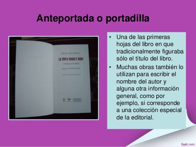 el libro y sus partes