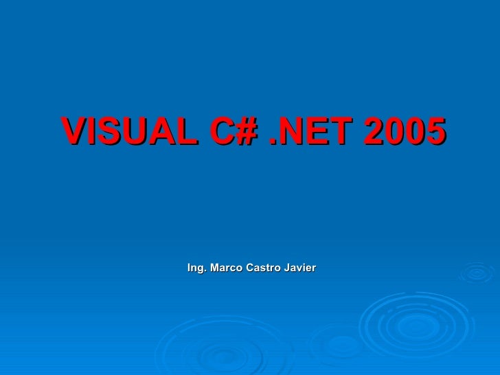 VISUAL CSHARP visual csharp: