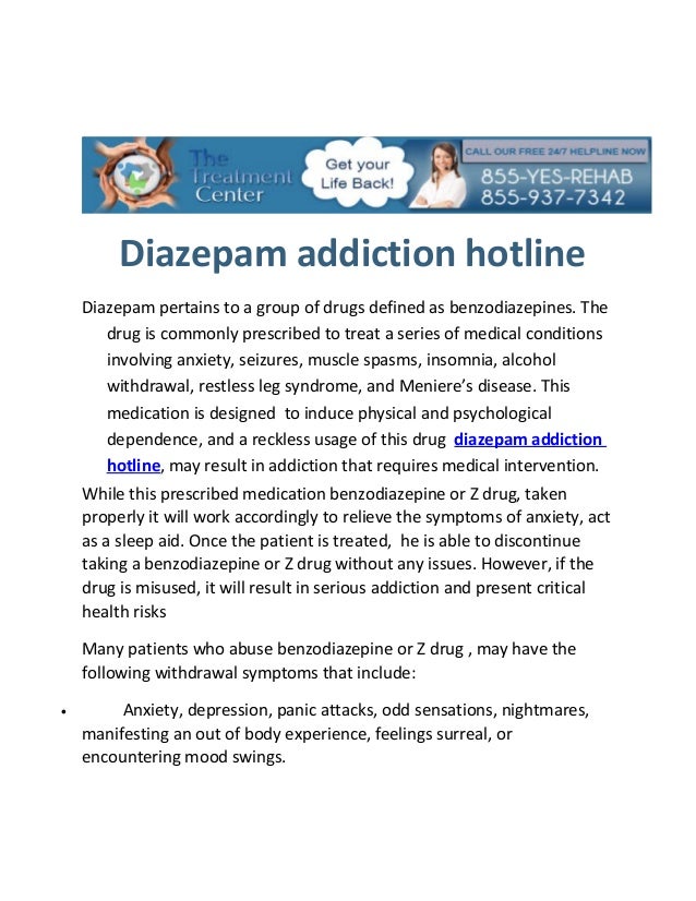 Addiction effects diazepam side