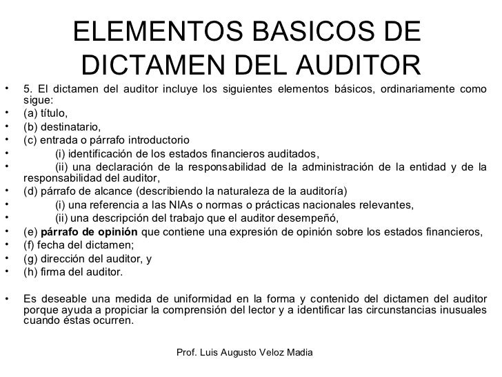 Resultado de imagen para dictamen de auditoria
