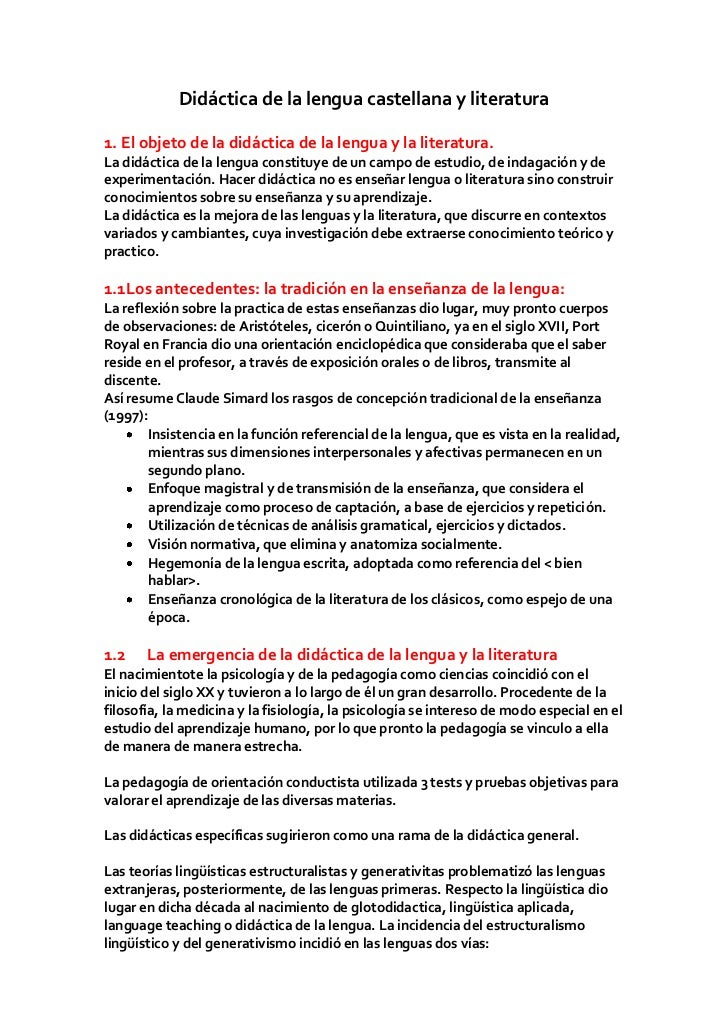 A LA DIDACTICA DE LA LENGUA a la didactica de la lengua: