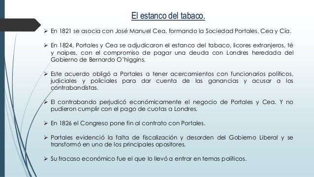 Resultado de imagen para contrato del Estanco diego portales