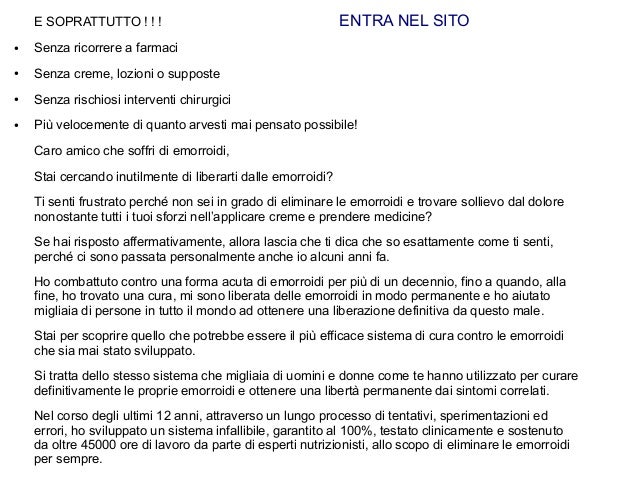 Trattamento di consigli di emorroidi