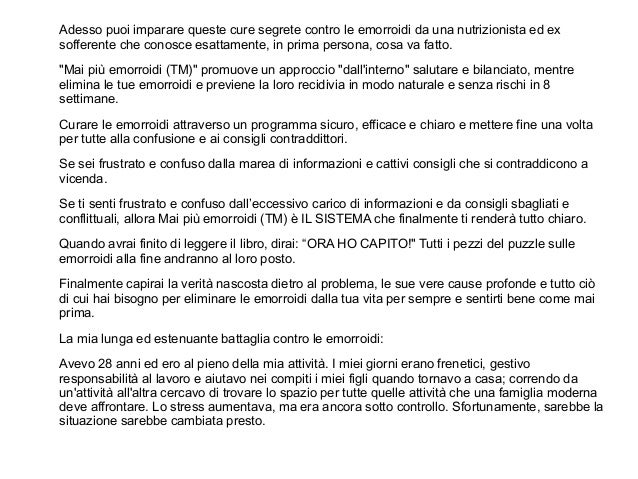 Trattamento di incrinature anali