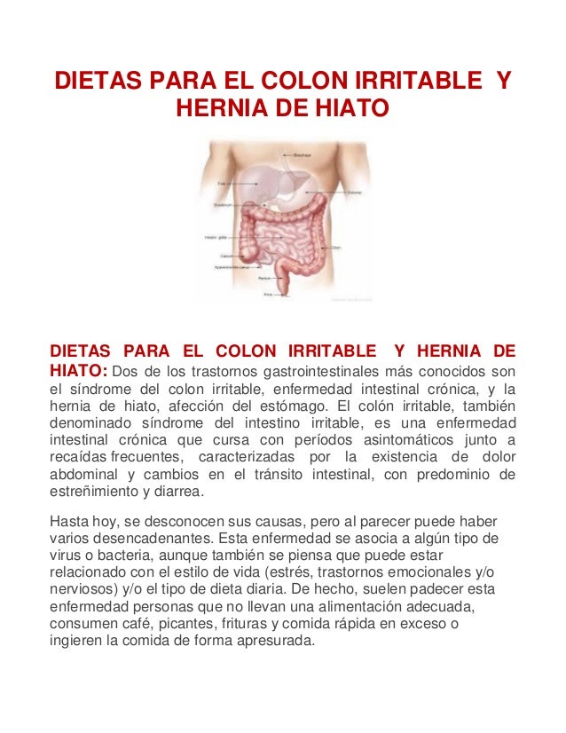 Dieta Semanal Hernia De Hiato