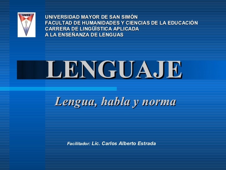 DE LENGUA HABLA Y LENGUAJE de lengua habla y lenguaje: