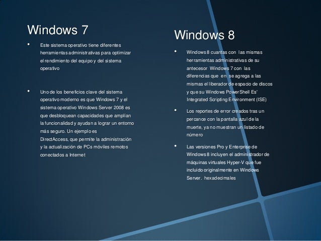 Diferencias funcionales win 8 y 7