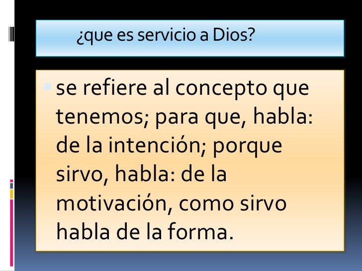 Diferentes aspectos del servicio a dios power point
