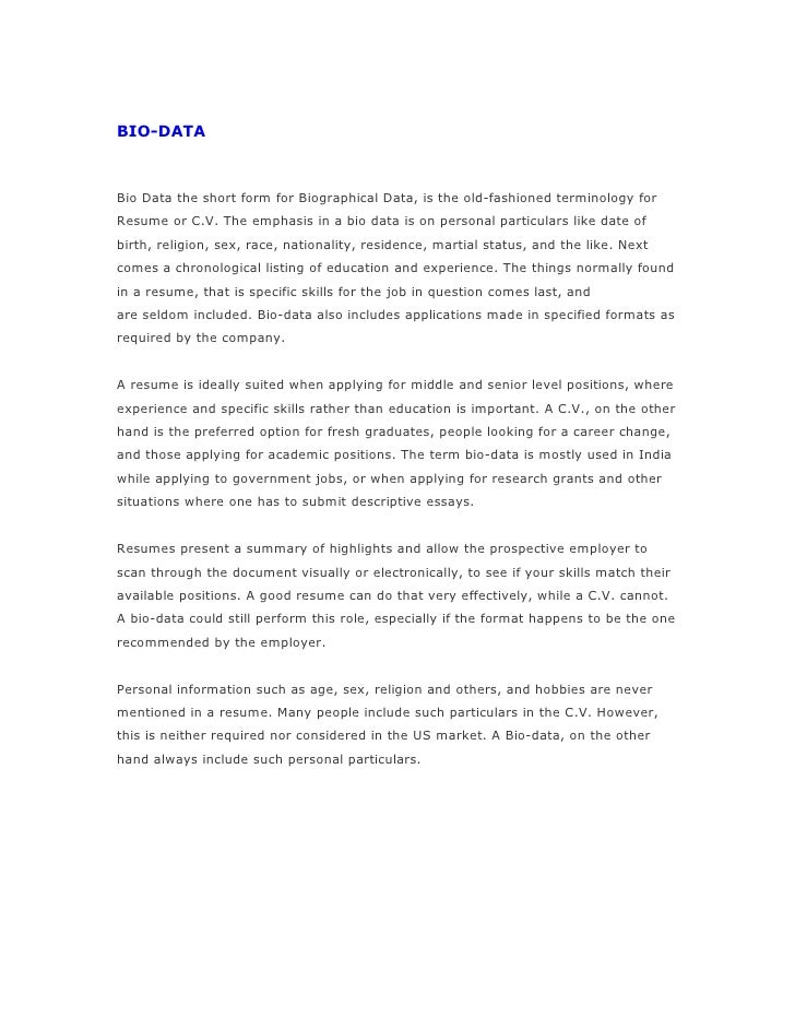 meaning for resumes