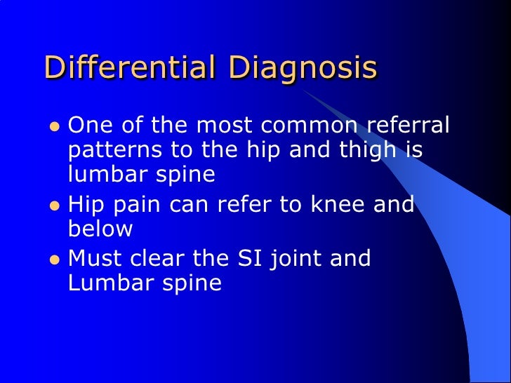 Differential Diagnosis Of The Hip2010