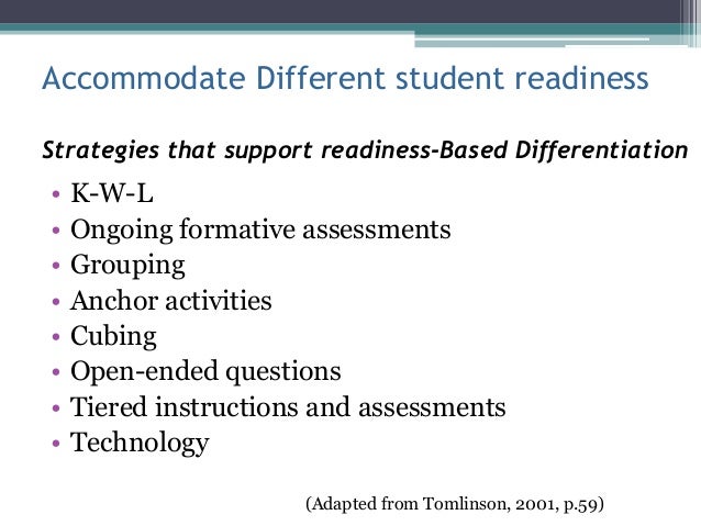 readiness differentiated instruction