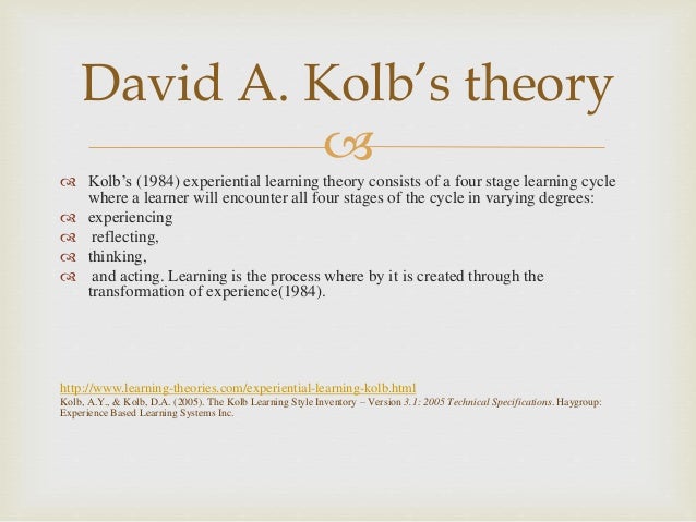 Kolb experiential learning 1984