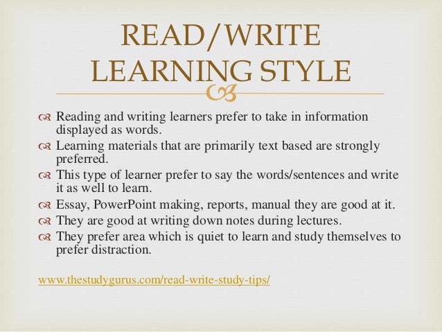 Essays on different learning styles