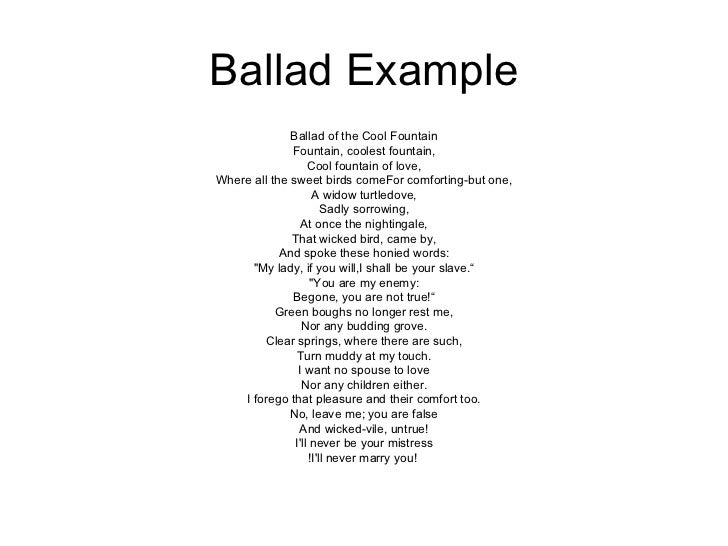 Examples of Ballad Poems About Love