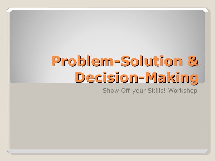 Critical thinking problem solving skills ppt