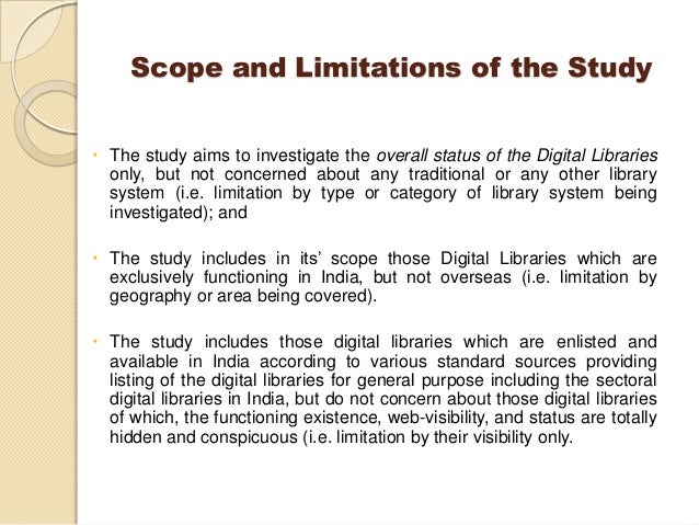 Scope and limitations sample thesis