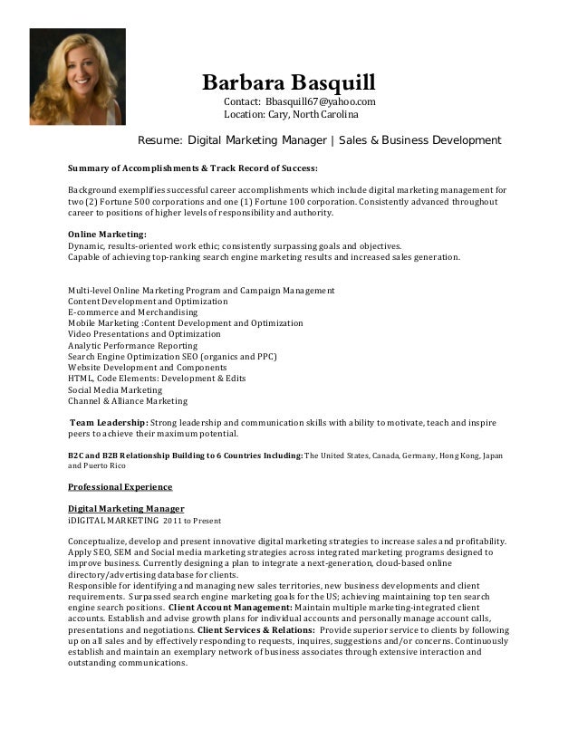 Resume for branch manager sales
