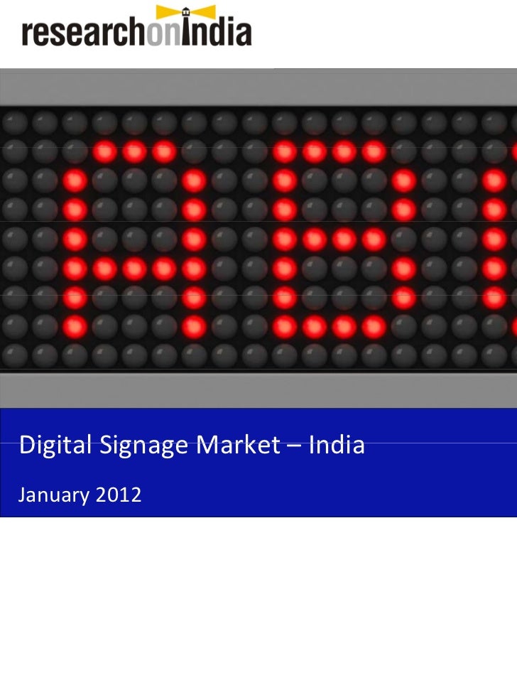 Market Research Report Digital Signage Market in India 2012