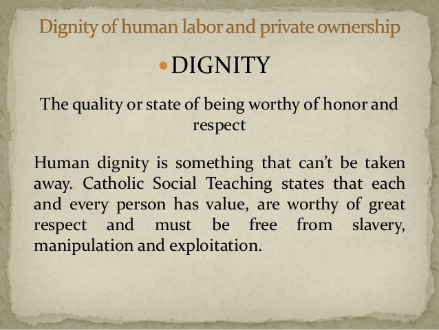 dignity of work essay