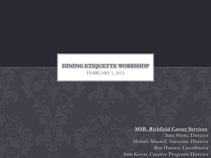 Dining Etiquette Ppt