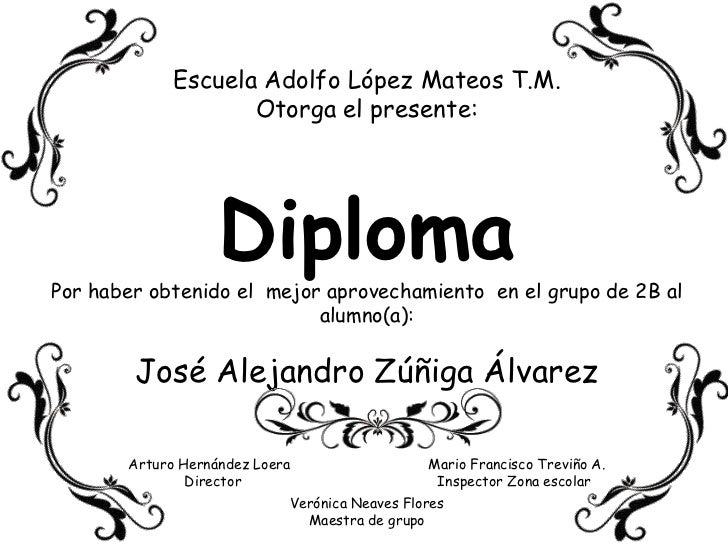 formatos de diplomas por aprovechamiento