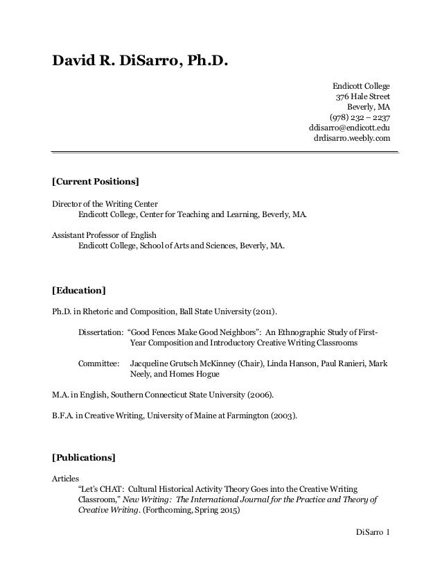 Resume phd physics