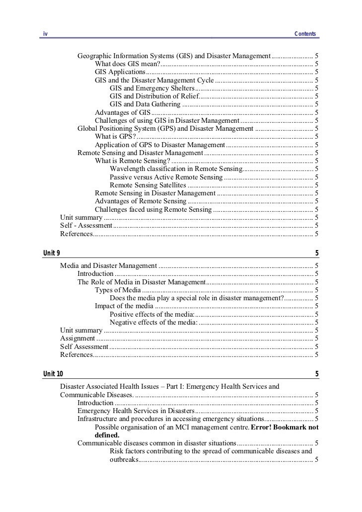 disaster for management manual