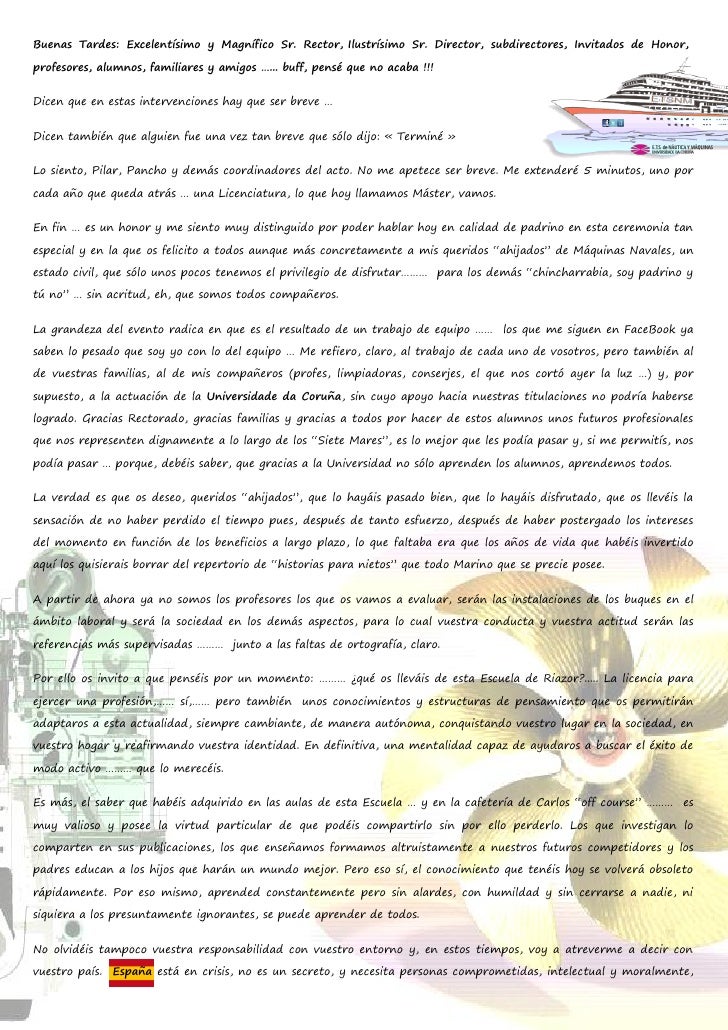 Discurso De Graduacion Discurso De Graduacion