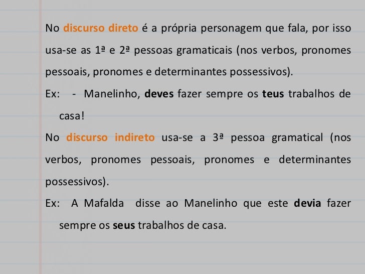 Discurso Direto E Indireto
