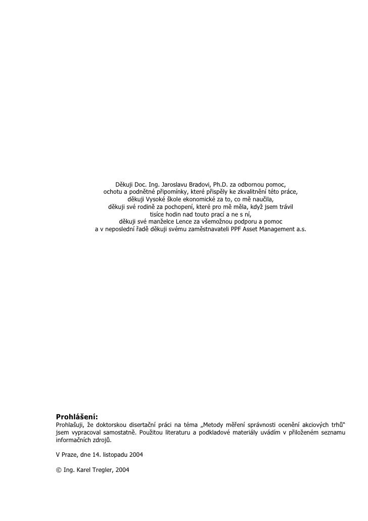 Dissertation on company valuation