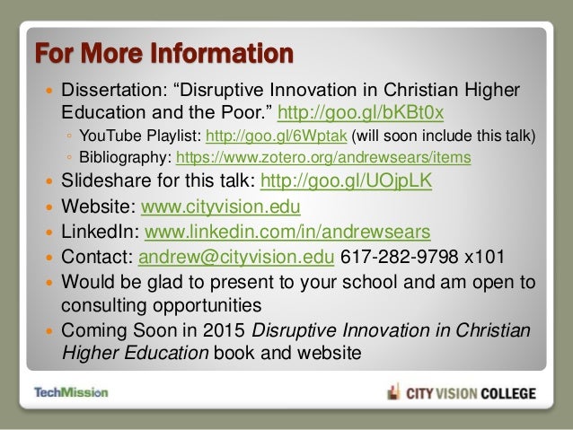 Dissertation for doctor of philosophy in christian education