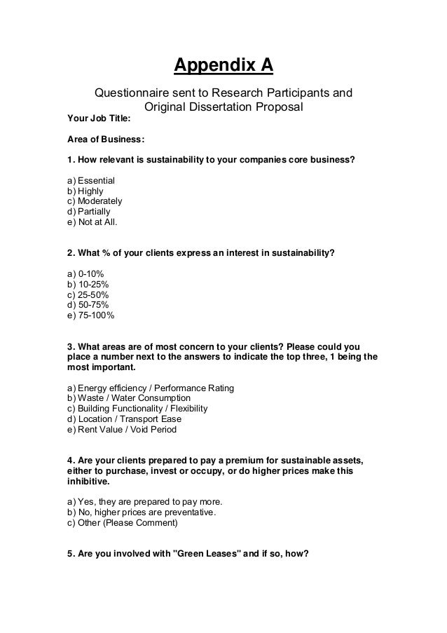 Dissertation questionnaire cover letter