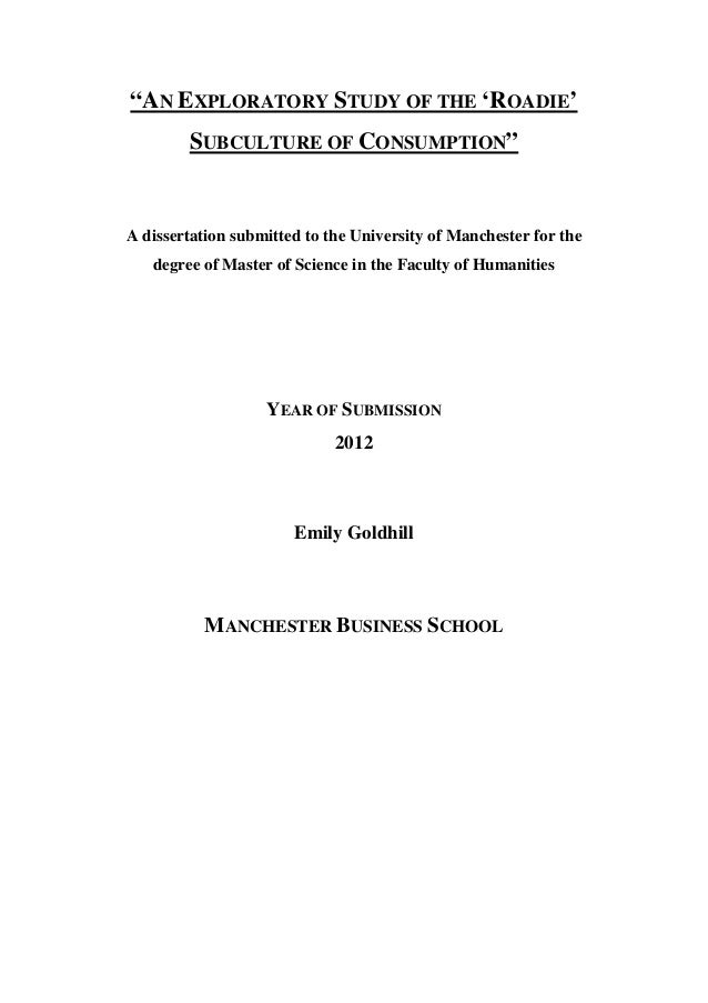 Dissertation university of manchester