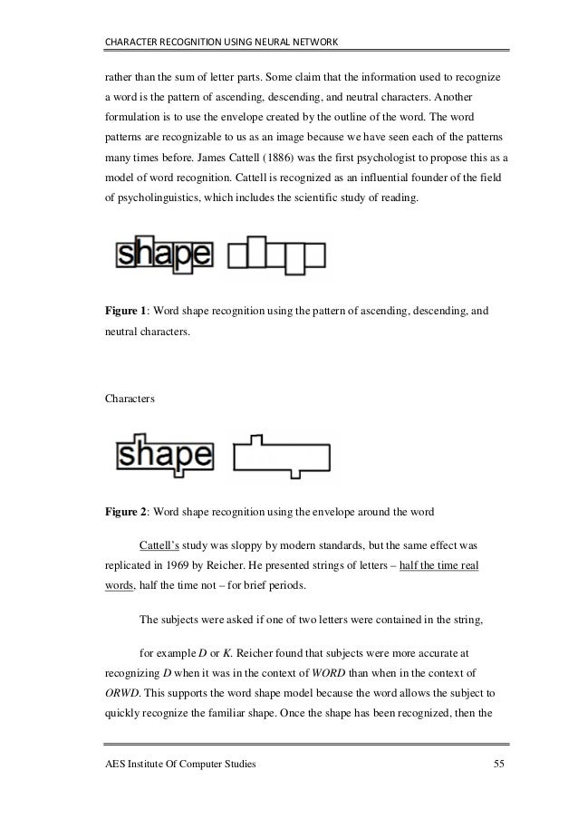 Phd thesis on character recognition