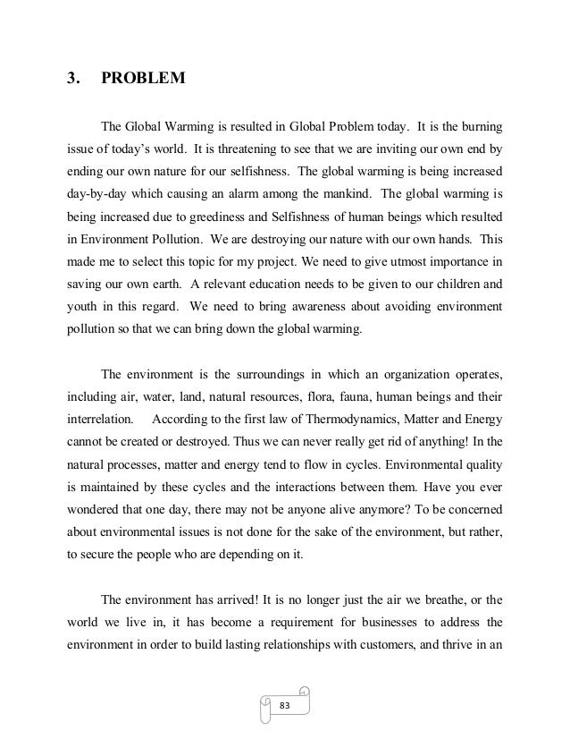 Short Essay on Global Warming