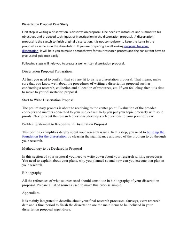 Sample Dissertation Proposals