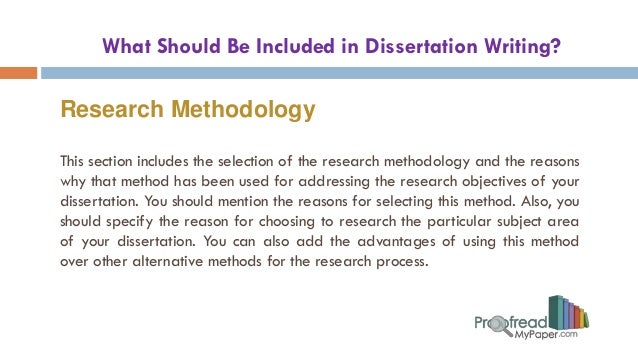 Writing methodology section of thesis