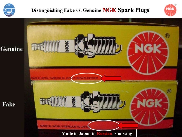 Distinguishing fake ngk spark plug
