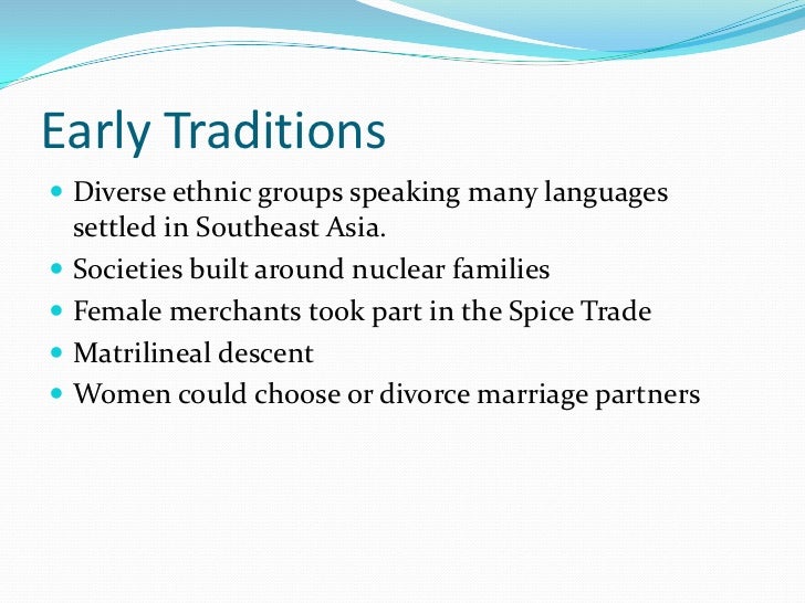 Diverse traditions of southeast asia