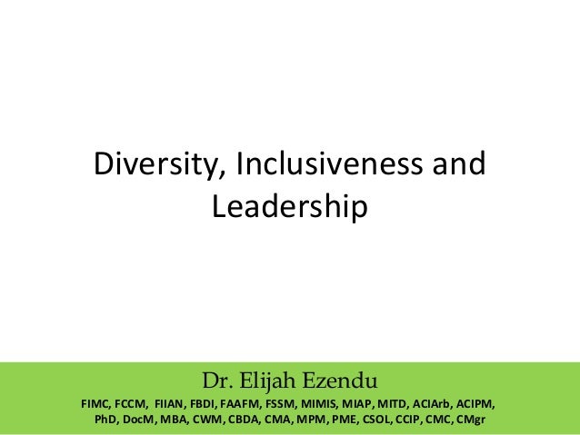 Diversity and inclusiveness strategy