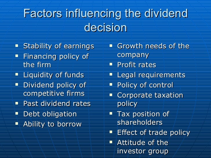 Dividend Decisions