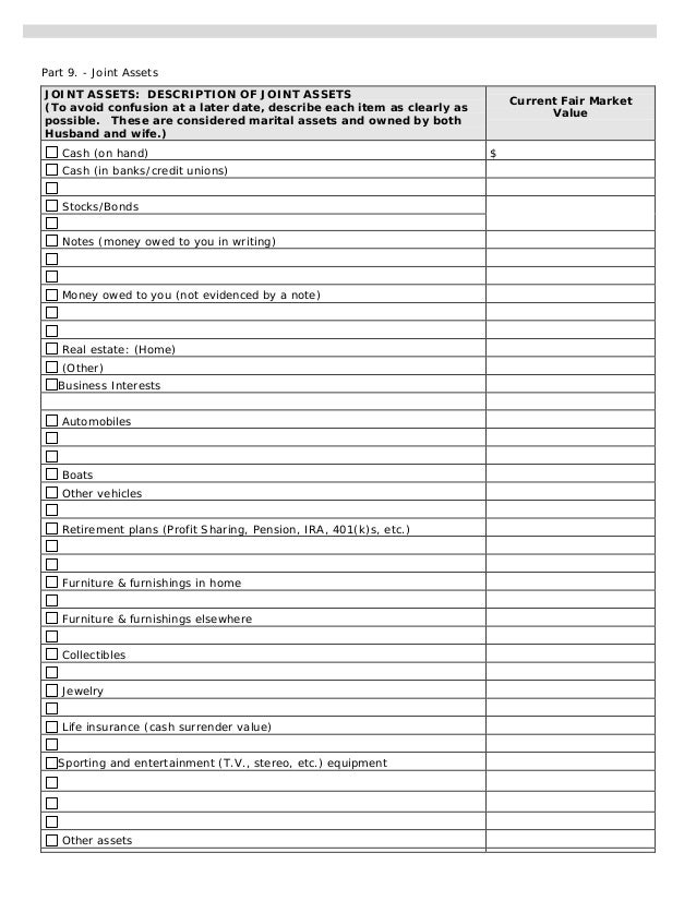 Worksheet Assets And Liabilities Worksheet divorce finance worksheet 18
