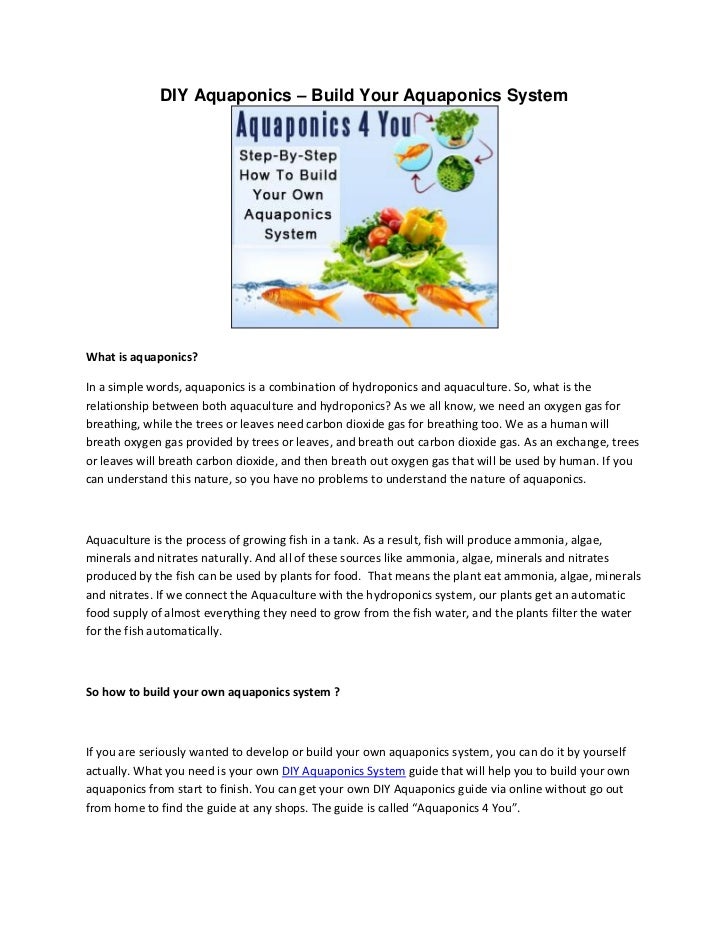 Diy aquaponics – build your aquaponics system